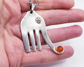 Fork Elephant pendant. Handmade in Canada from antique forks.