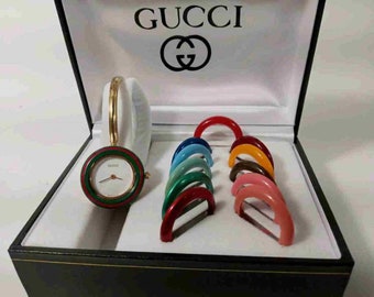 Vintage Gucci multi bezel Swiss watch with cert. of authenticity
