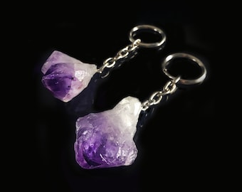 Amethyst KeyChain, Crystal Key Chain, Gothic Home Decor, Gemstone Keychain, Amethyst Crystal Point