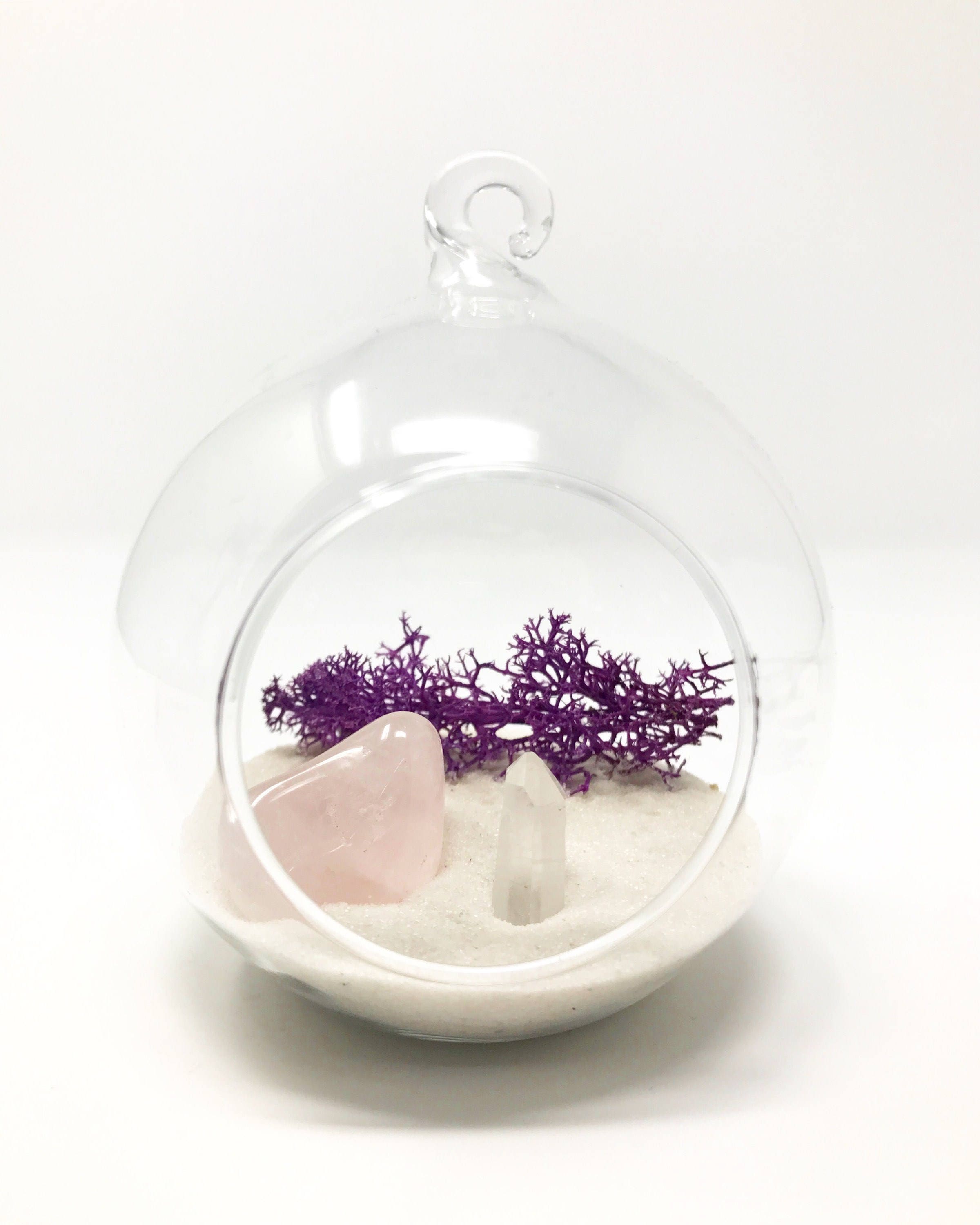 Outdoor Hanging Decor Rose Quartz Clear Quartz Crystal Etsy