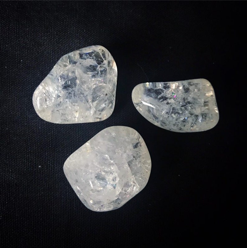 Clear Quartz Cracked Gothic Home Decor Clear Quartz Crystal Tumbled
