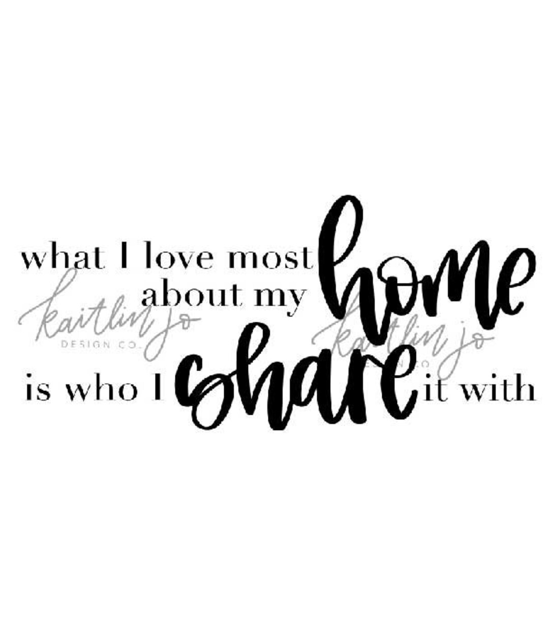 What I Love Most About My Home is Who I Share It With Handlettered Design Png, Svg, Pdf, Jpg Etsy