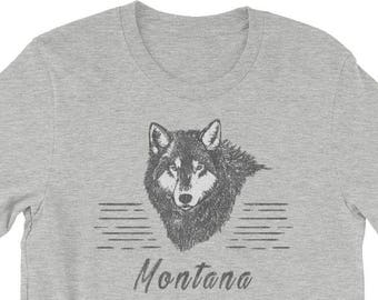 Montana Shirt, Wolf Shirt, Montana Gift, Wolf Head, Montana Home, Montana Tshirt, Save the Wolf, Lone Wolf, Grey Wolf, Gray Wolf