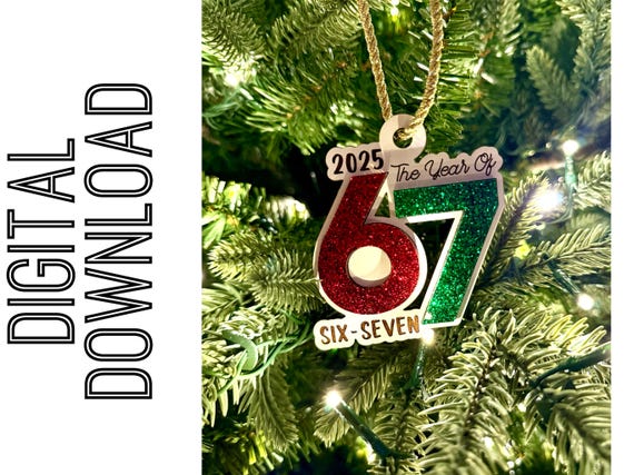 DIGITAL 67 Ornament SVG vector File l Glowforge Files l Laser Cut File l SVG | laser file | Ornament | Year of 67