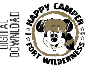 DIGITAL Happy Camper Cut File l Glowforge Files l Laser Cut File l svg l png | Disney laser file | Ornament | Fort Wilderness