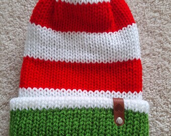 Handknit Winter Beanie: Double Layer Adult Hat