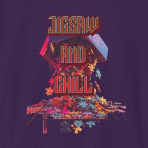 Jigsaw and Chill Tee, presente para quebra-cabeças, camiseta gamer, camiseta quebra-cabeça, quebra-cabeças, presente para mãe, presente para amigo,