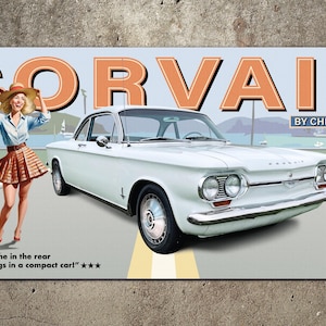 1964 Chevrolet Corvair Monza Garage Banner