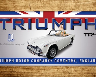 1966 Triumph TR4a Garage Banner2ft x 4ft