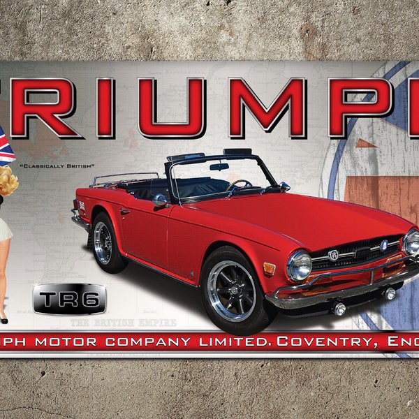 Triumph TR-6 Garage Banner 2ft x 4ft