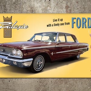 1963 Ford Galaxie 500 Garage Banner