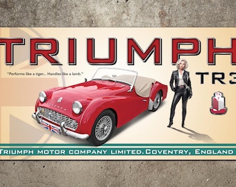 1957 Triumph TR3 Garage Banner 2ft x 4t