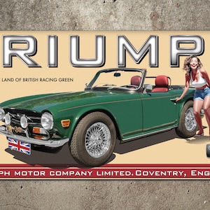 Triumph TR-6 Garage Banner 2ft x 4ft