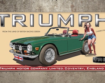 Triumph TR-6 Garage Banner 2ft x 4ft