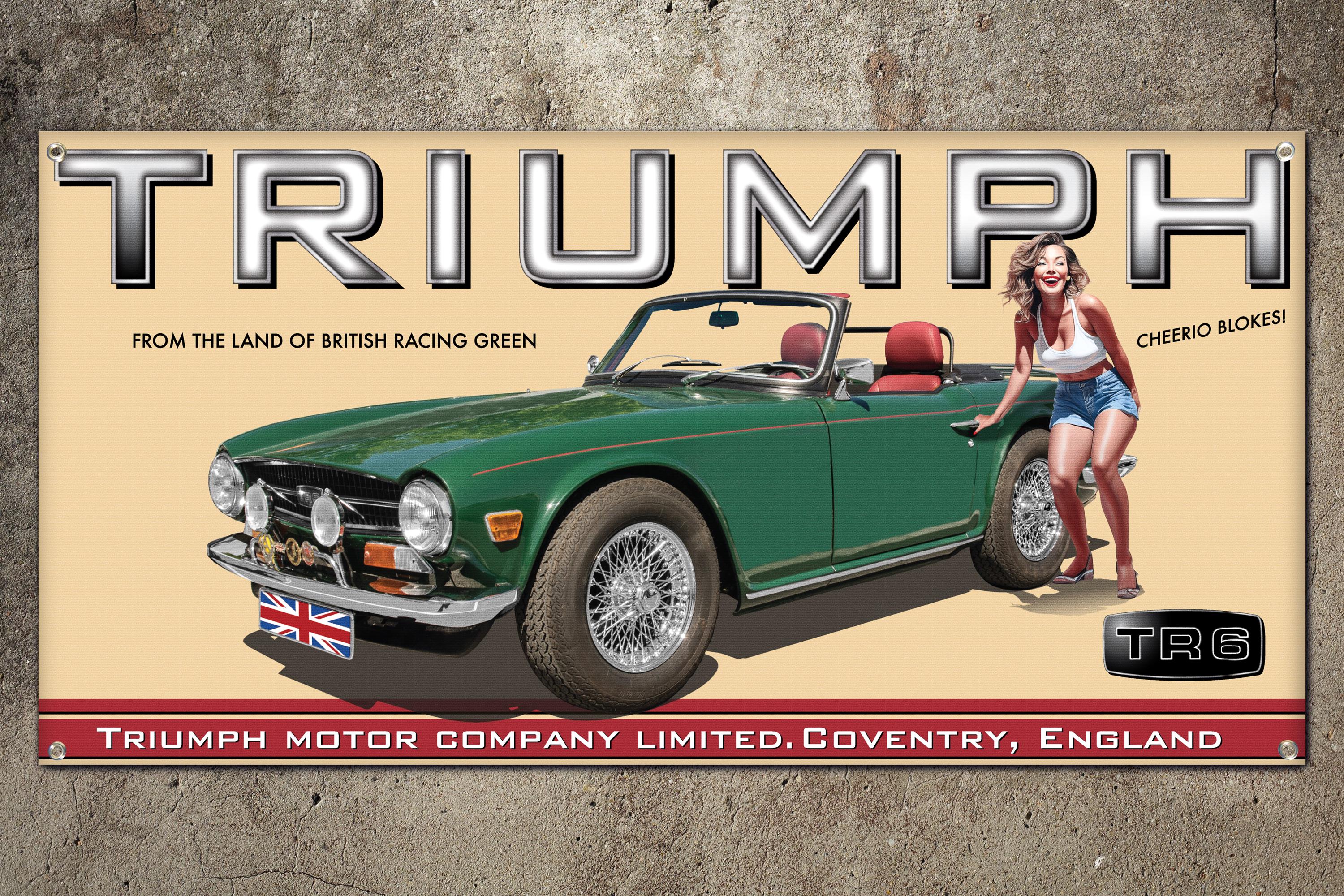 Triumph TR-6 Garage Banner 2ft x 4ft - Etsy 日本
