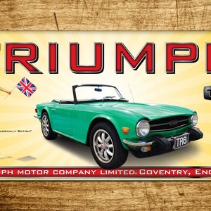 Triumph TR6 Java Green Garage Banner 2ft x 4ft