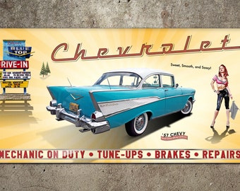 1957 Chevrolet Bel Bel Air Garage Banner