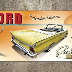 1959 Ford Fairlane Galaxie 500 Sunliner Garage Banner