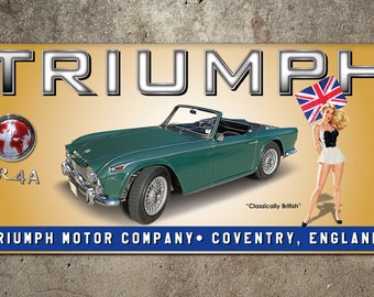 Triumph TR4a Garage Banner 2ft x 4ft