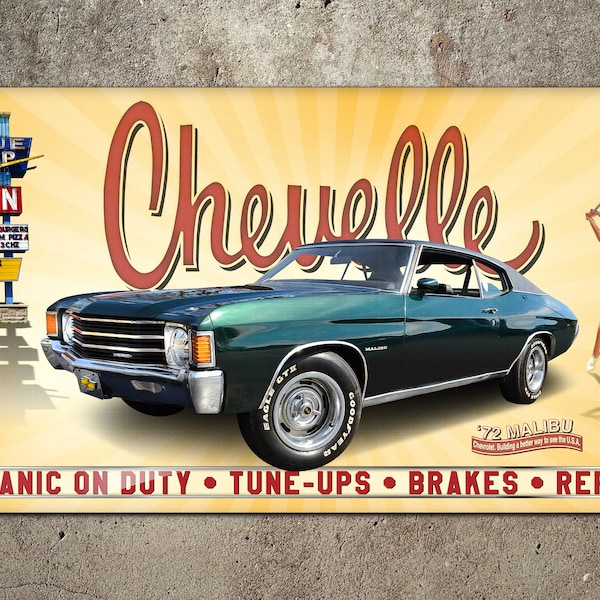 Chevelle Garage Signs Etsy