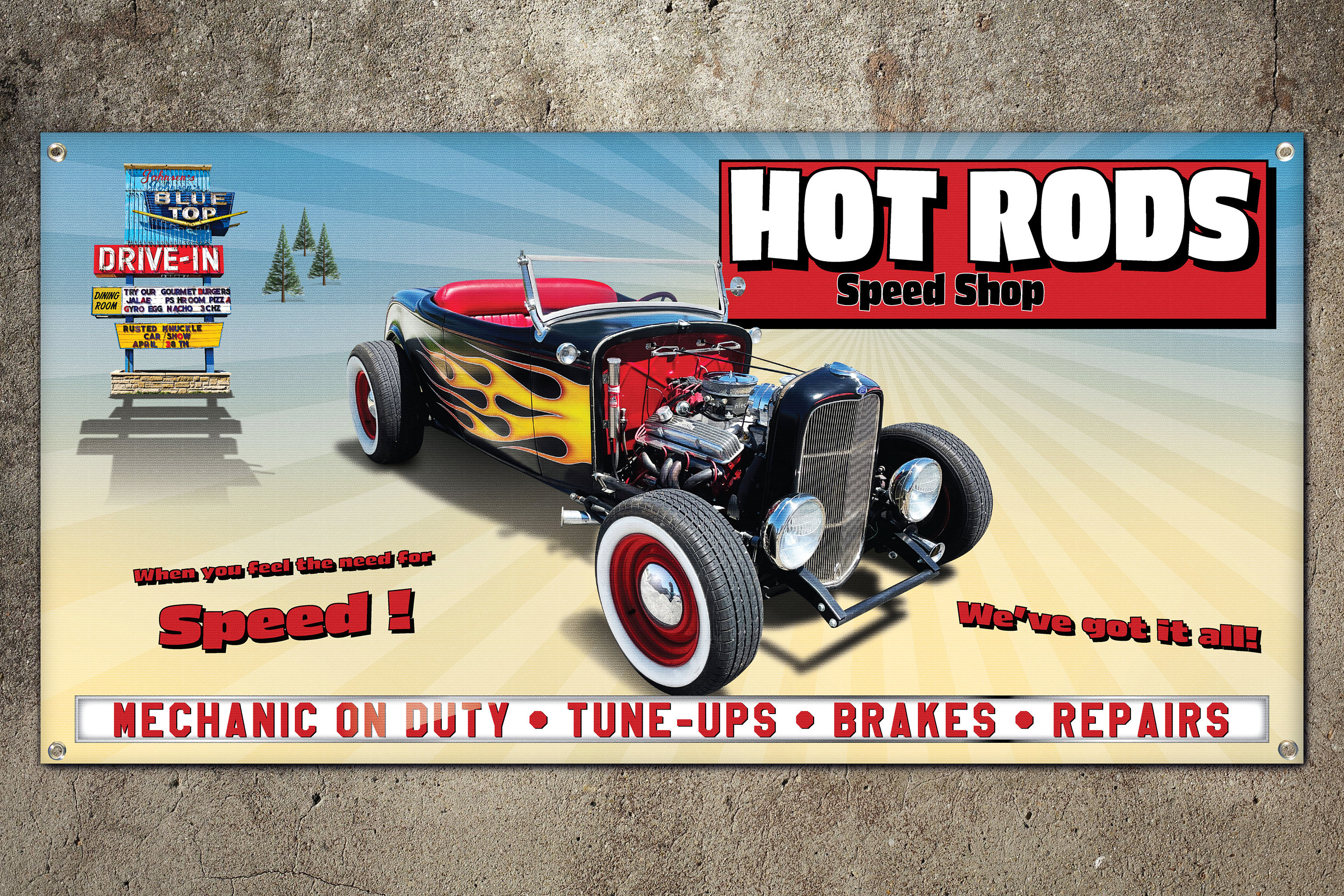 Vintage Ford Hot Rod Garage Banner 2ft X 4ft - Etsy