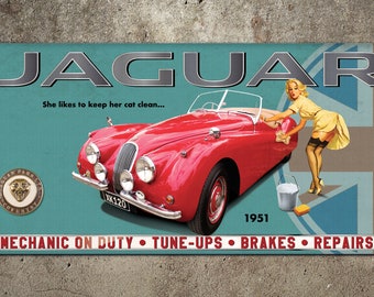1951 Jaguar XK120 Garage Banner 2ft x 4ft