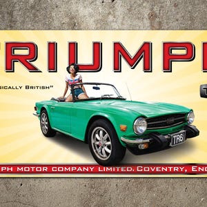 Triumph TR6 Java Green Garage Banner 2ft x 4ft