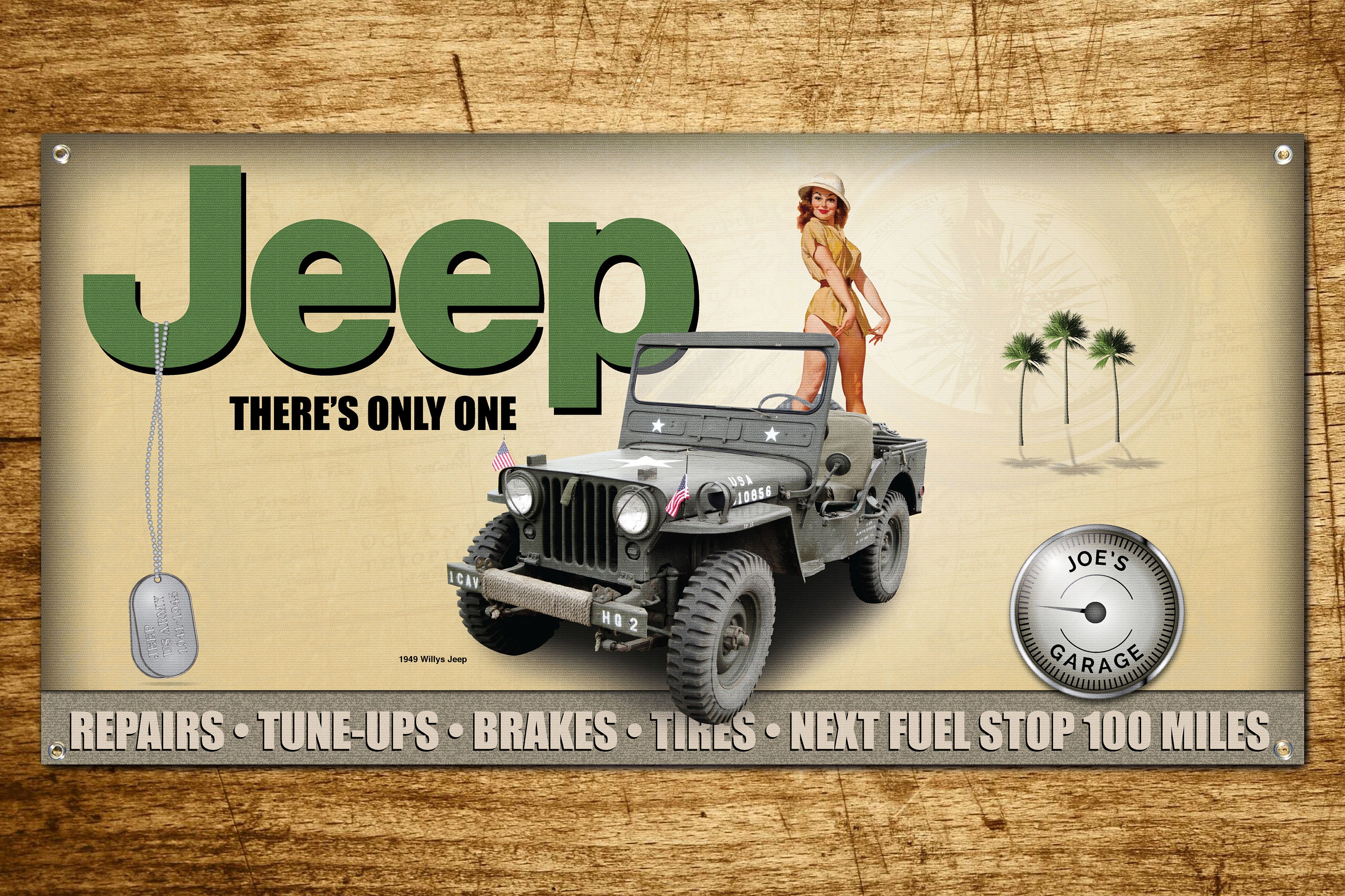 Custom Personalized Willys Jeep Garage Banner 2ft x 4ft Etsy