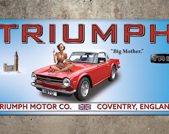 Triumph TR-6 Garage Banner 2ft x 4ft