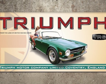 Triumph TR-6 Garage Banner 2ft x 4ft