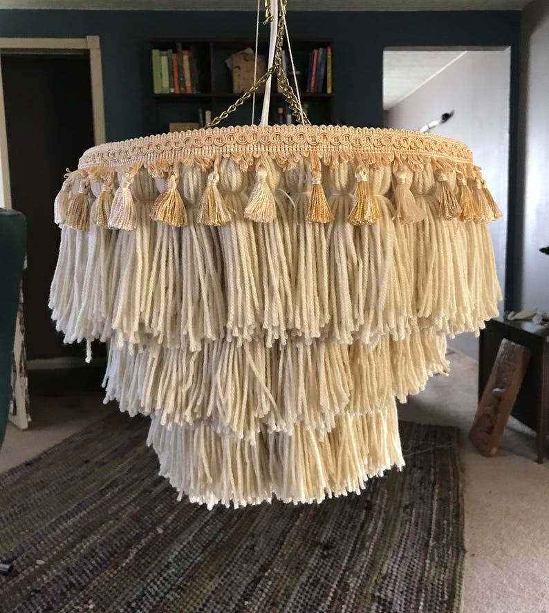 Tassel chandelier Bohemian lighting boho chandelier Etsy
