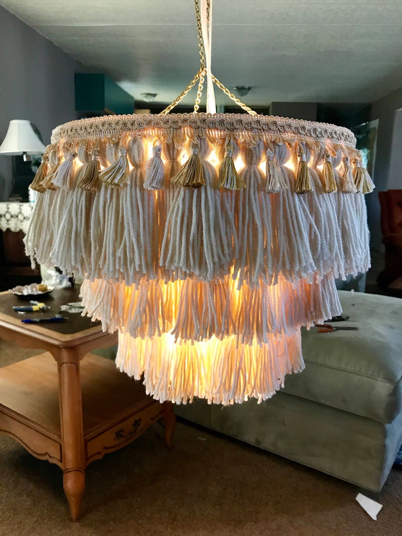 Tassel chandelier Bohemian lighting boho chandelier Etsy