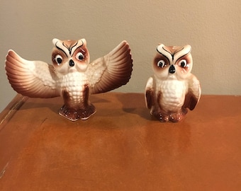 Vintage owl salt and pepper shakers