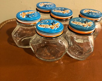 Vintage set of 6 glass Land ‘O Sun jelly jars