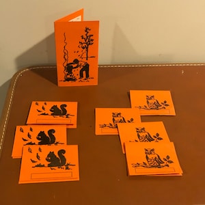 Vintage Halloween flocked bridge score set