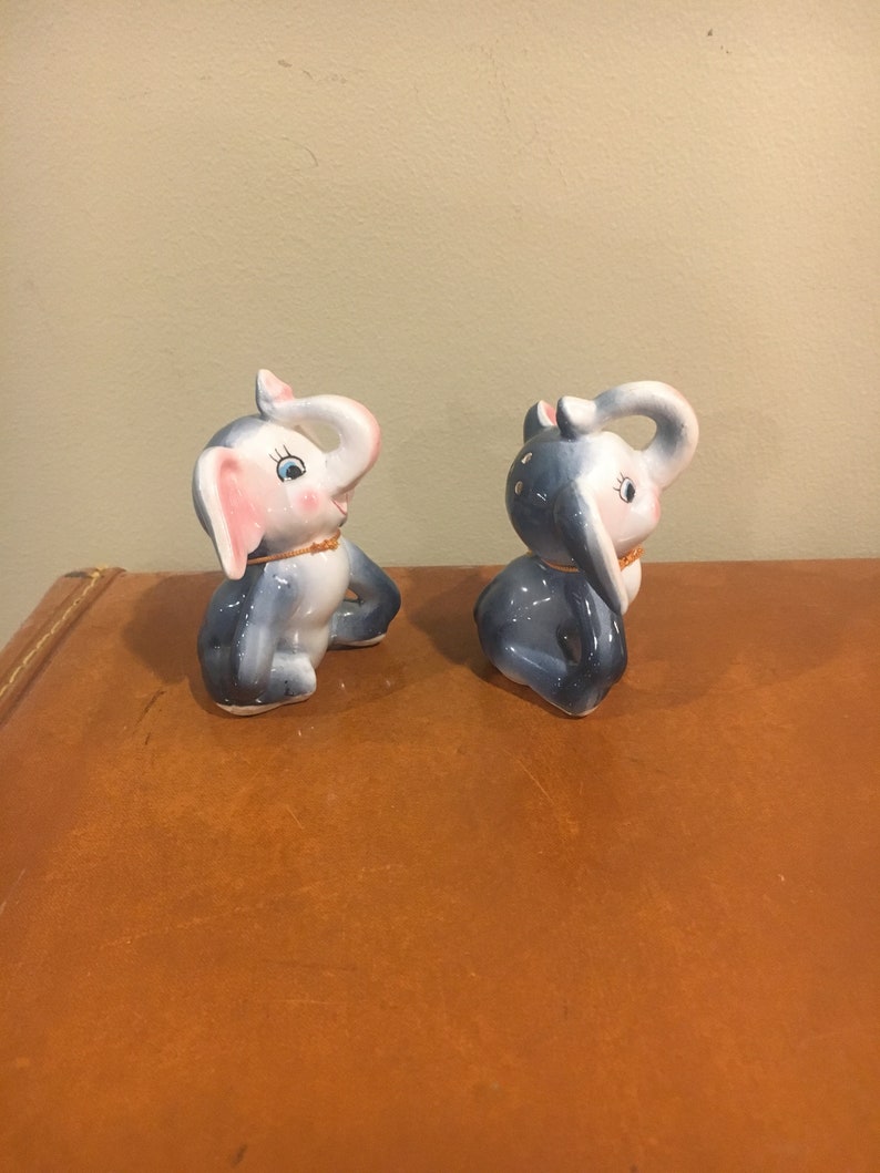 Vintage Elephant Salt and Pepper Shakers Etsy UK