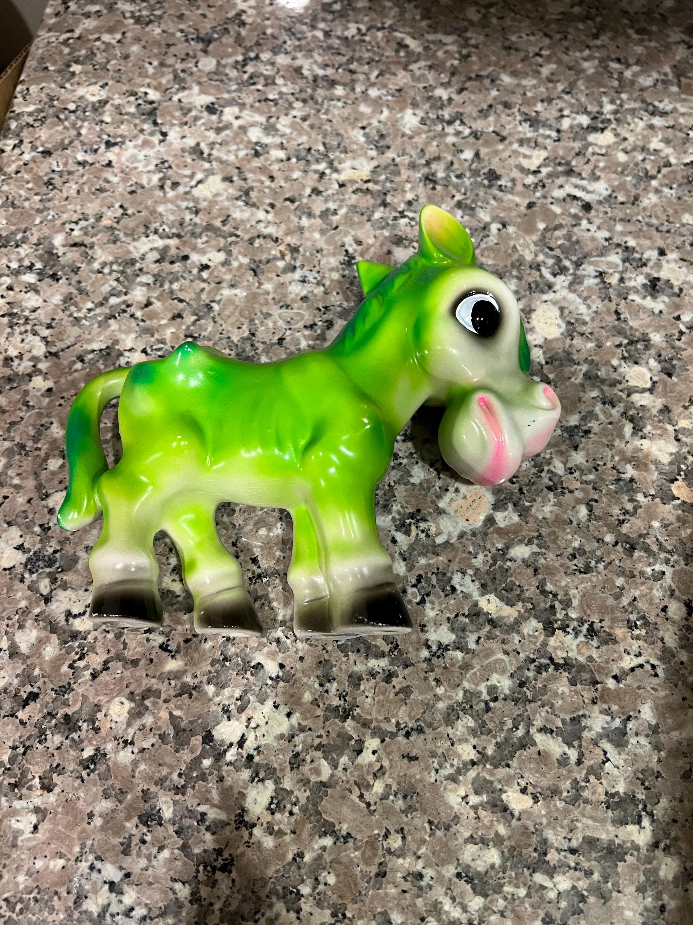 ヴィンテージの大きな緑のロバの置物 - Etsy 日本