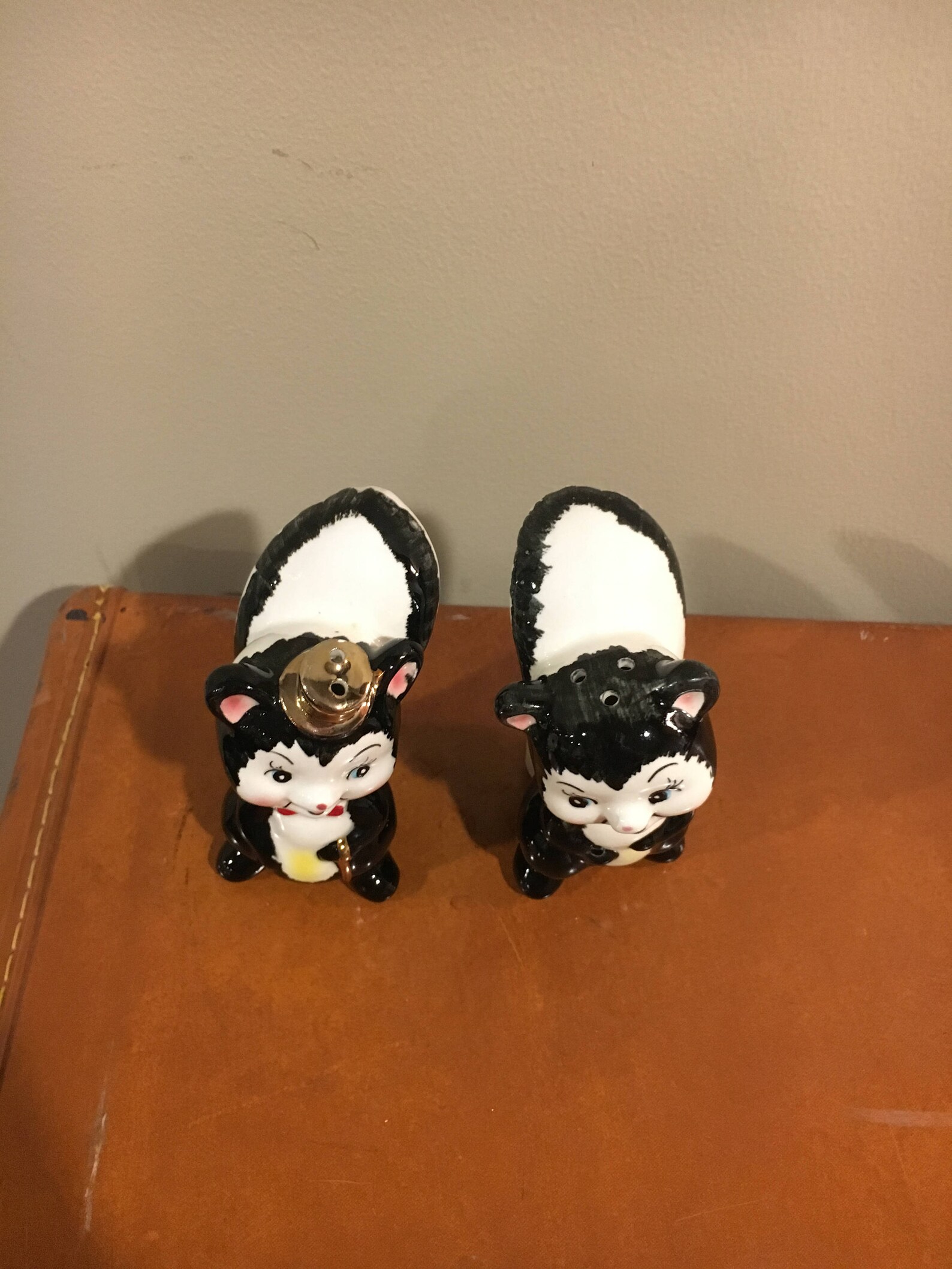 Vintage Skunk Salt and Pepper Shakers Etsy