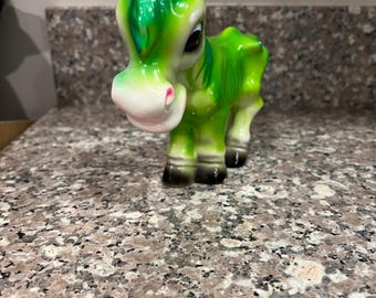 ヴィンテージの大きな緑のロバの置物 - Etsy 日本