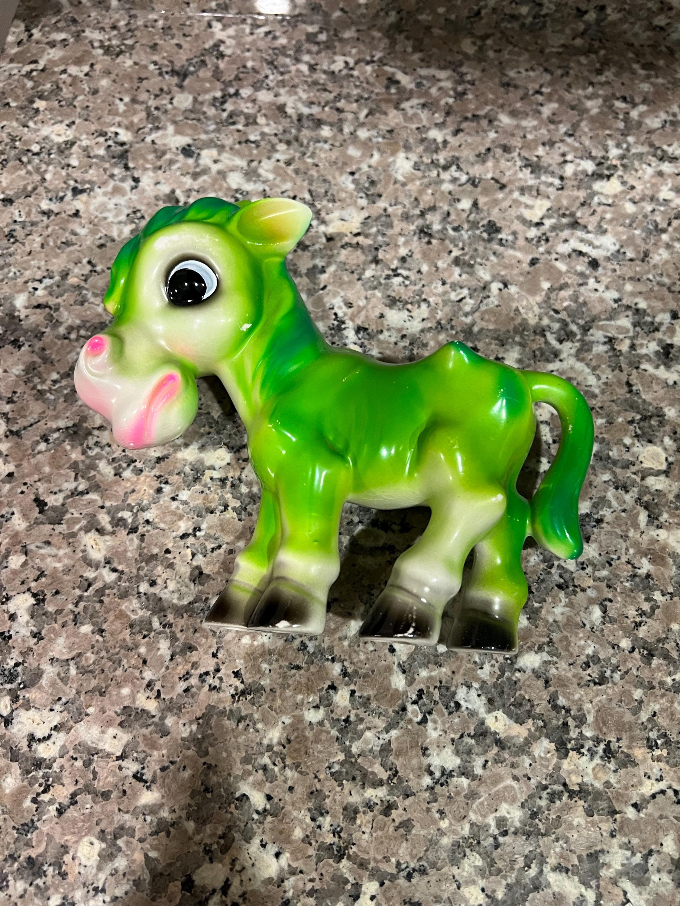 ヴィンテージの大きな緑のロバの置物 - Etsy 日本