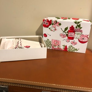 Vintage box of linens