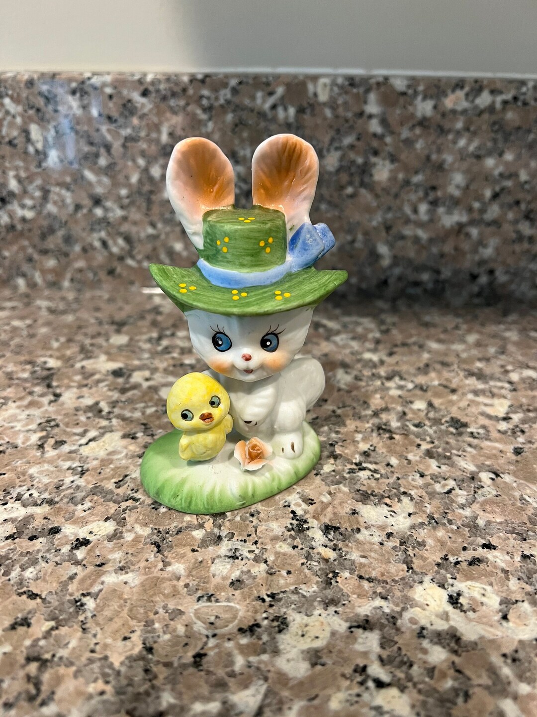 Vintage Lefton Easter Figurine Chick and Bunny Etsy