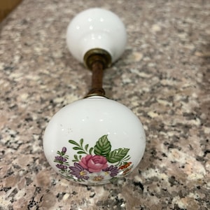 Vintage porcelain floral door knob