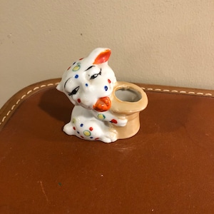 Vintage spotted dog toothpick holder