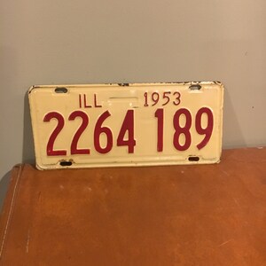 Vintage 1953 Illinois license plate