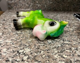 PASS EO パセオ　　　ロバの置物　アンティーク　　状態概ね良好 ヴィンテージの大きな緑のロバの置物 - Etsy 日本
