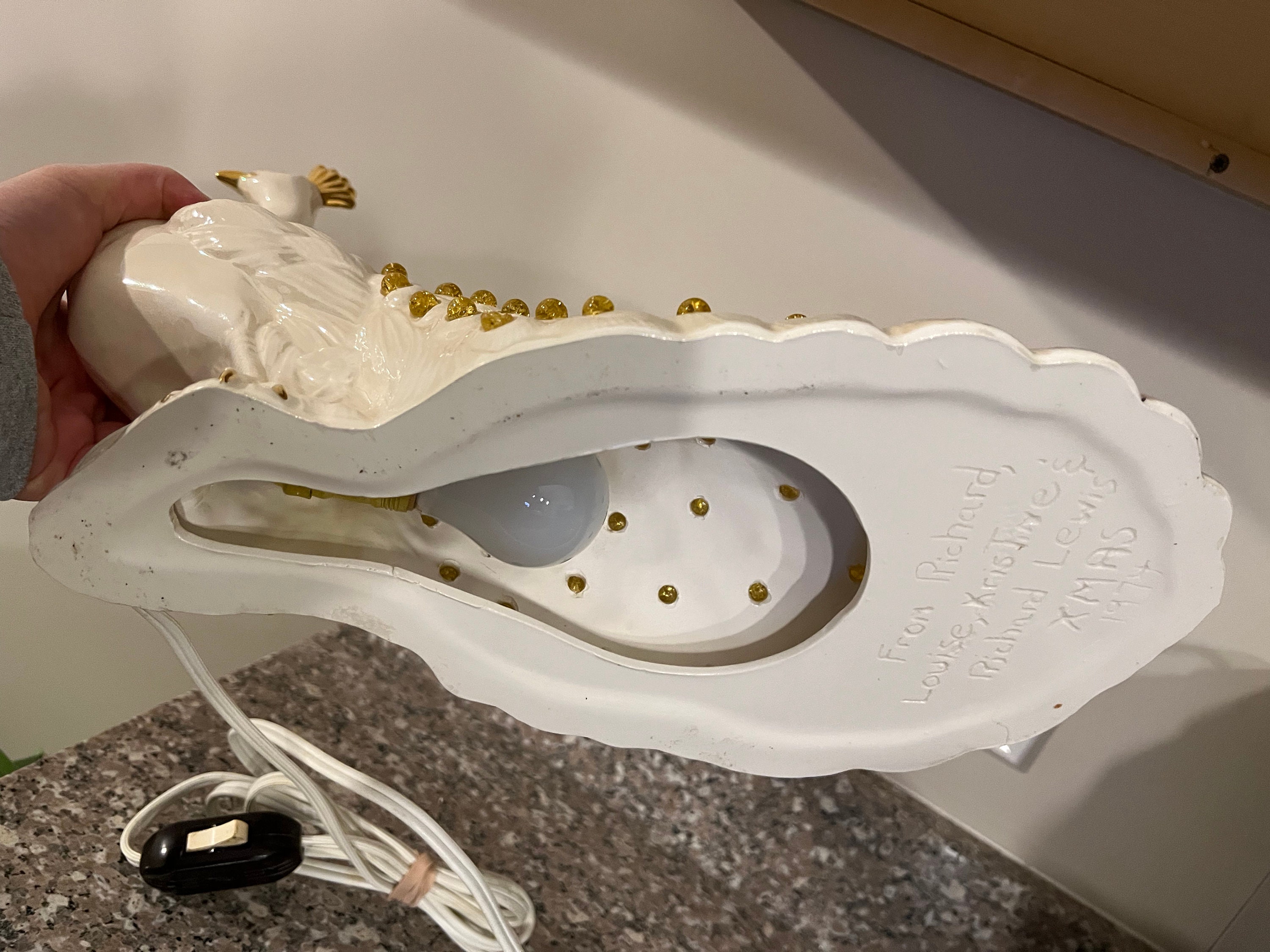 Vintage Ceramic Peacock Lamp - Etsy