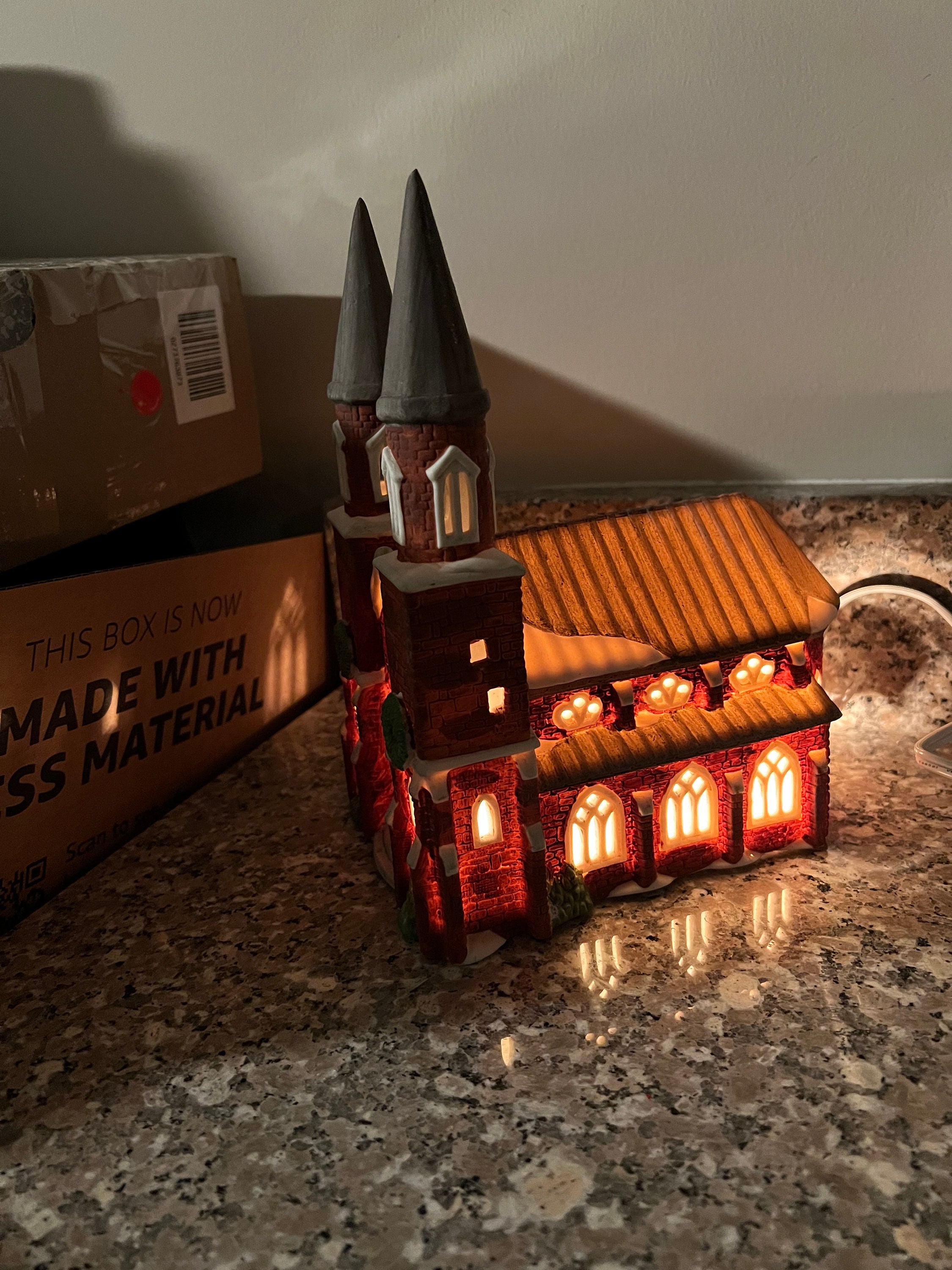 ヴィンテージ部門 56 セラミック ライトアップ 教会 - Etsy 日本