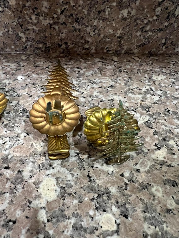 Lot De 10 Pinces à Bougies Pour Sapin De Noël - Bougeoirs Métalliques Argentés 4,8x4x3,5 Cm, Décoration De Fêtes