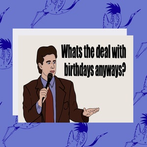 Jerry Seinfeld Birthday Card Funny Birthday Card Greeting Card Seinfeld Comedian Funny
